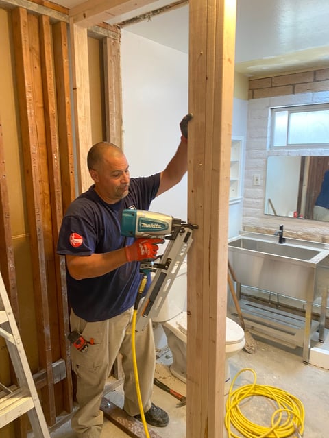 Prevail Plumbing professional at work on a plumbing installation